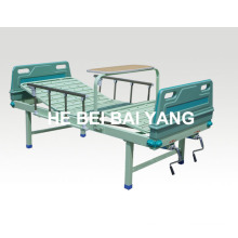 (A-90) Cama de hospital manual de doble función con cabezal de cama ABS.